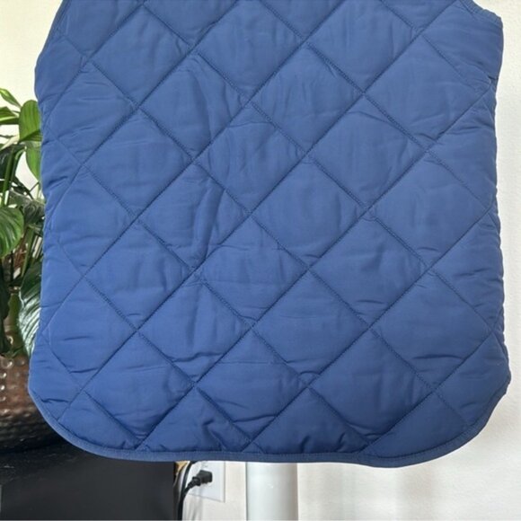 J Crew Quilted Puffer Vest Sz M Full zip Navy Blue - Picture 9 of 9